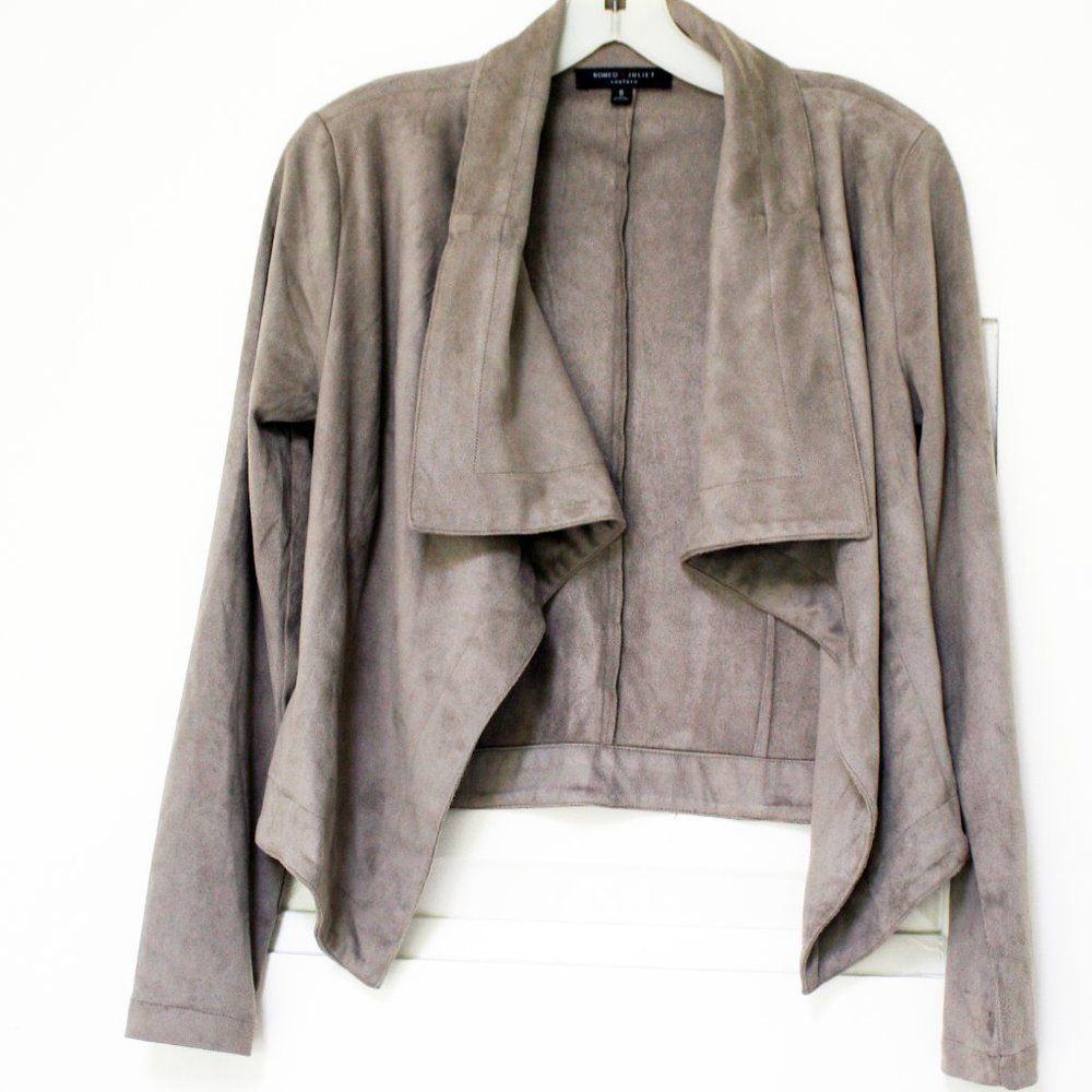 Grey Casual Women's asymmetrical Drape Jacket